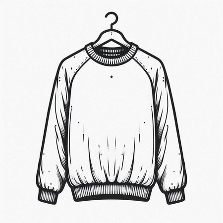 Illustration of a sweater on a hanger on a white background