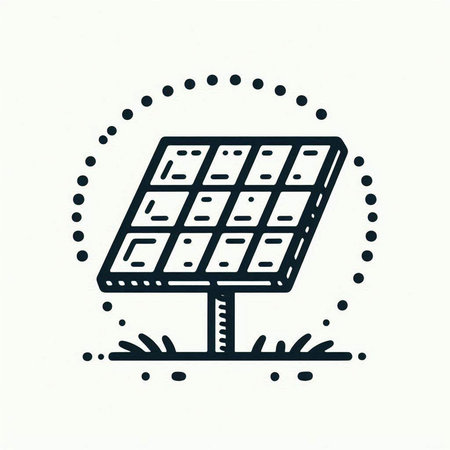 solar panel icon, solar energy logo, solar panel vector.