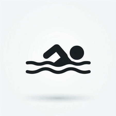 Swimming icon, vector illustration. Flat design style. Water sports.の写真素材