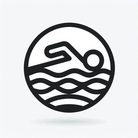 Swimming Icon or Logo. Swimming Pool Symbol or Sign.の写真素材