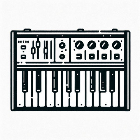Synthesizer icon on the white background. Vector illustration.の写真素材