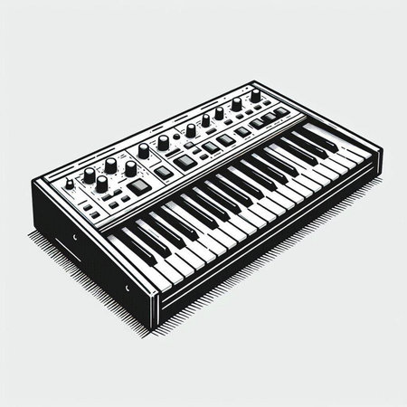 Synthesizer. Isolated on white background. Vector illustration.の写真素材