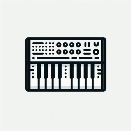 Piano keyboard vector icon. Illustration isolated for graphic and web design.の写真素材
