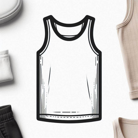 Top view of fashion clothes on white background. Mock up, 3D Rendering