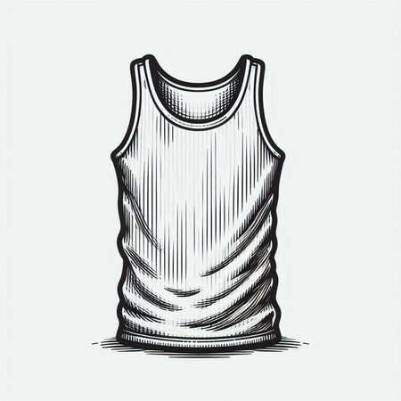 Sketch of a tank top. Hand drawn vector illustration.の写真素材