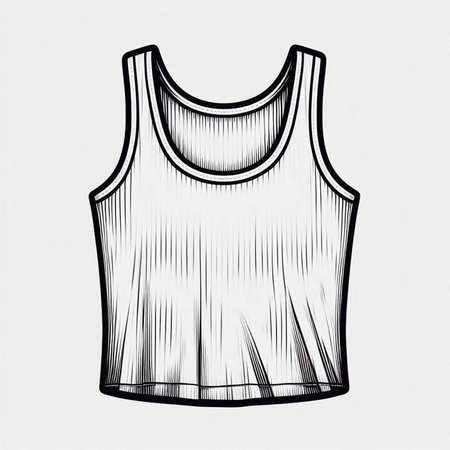 Sketch of a sleeveless top. Vector illustration.の写真素材