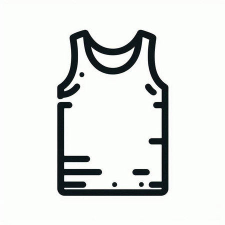 Sleeveless T-Shirt Icon. Thin Line With Black Fill Design. Vector Illustration.