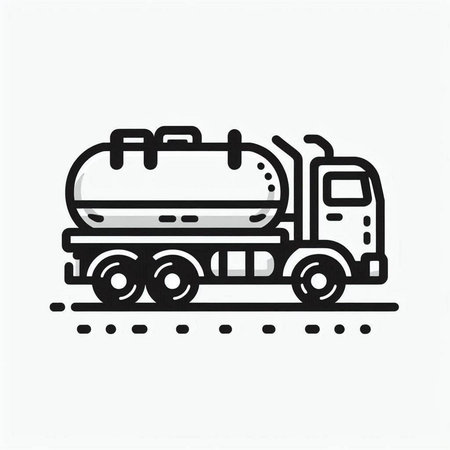 Tanker truck icon. Oil transportation vector illustration on white background.