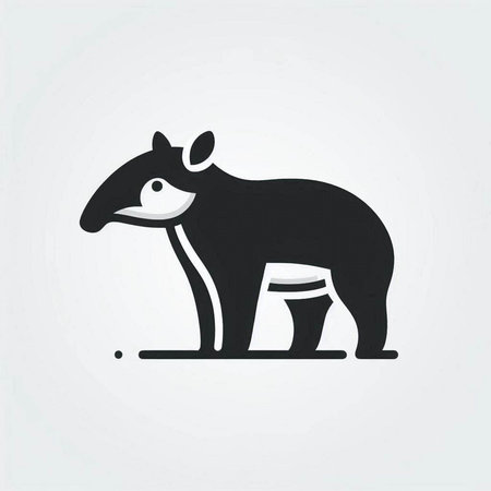 Tapir icon, vector illustration. Flat design style eps 10