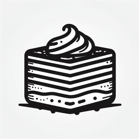 Cake doodle icon. Hand drawn illustration of cake vector icon for web design