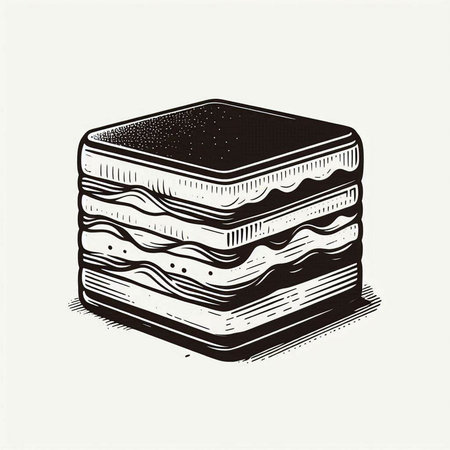 Sandwich hand drawn vector illustration in vintage engraving style.
