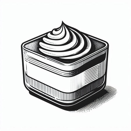 Vector hand drawn illustration of a cupcake. Isolated on white background.