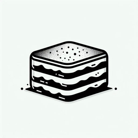 Cake icon in doodle style. Hand drawn vector illustration.