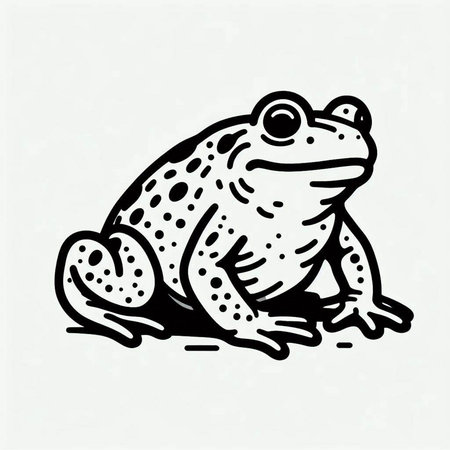 Frog. Isolated on white background. Hand drawn vector illustration.