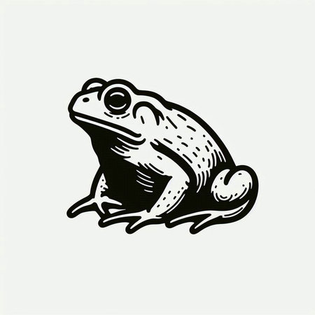 Frog on a white background. Vector illustration of a frog.