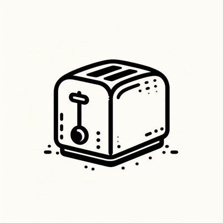 toaster in doodle style on white background, vector illustration