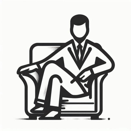 Businessman sitting on armchair. Vector illustration. Eps 10.の写真素材