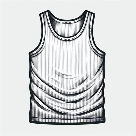 Sketch of a tank top on a white background. Vector illustration