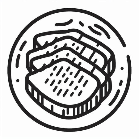 Sliced bread icon. Isolated on white background. Vector illustration.