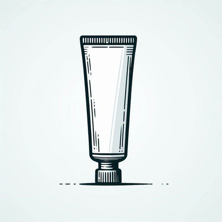 Illustration of a toothpaste tube in vintage style. Vector illustration.