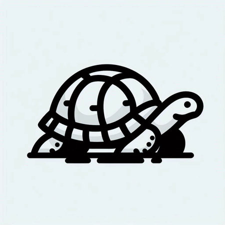 Turtle icon. Vector illustration of a tortoise on a light background.の写真素材