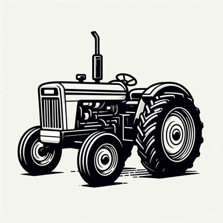 tractor on a white background, vector illustration, eps 10