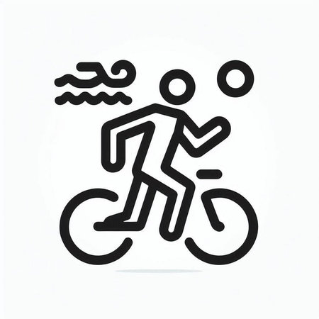 Cyclist icon, vector illustration. Flat design style. Sport symbol.の写真素材