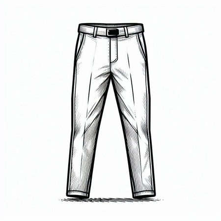 Trousers. Sketch of men's pants. Vector illustration.