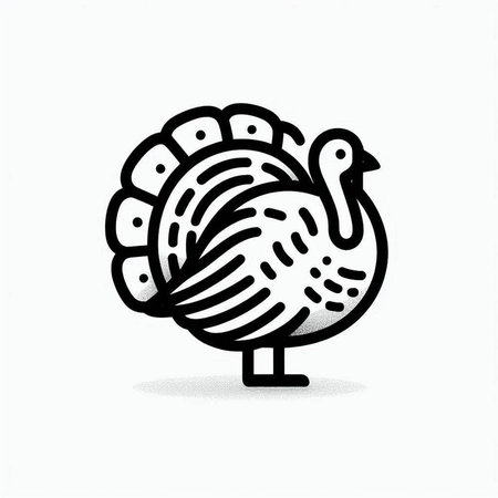 Hand drawn doodle turkey isolated on white background. Vector illustration.