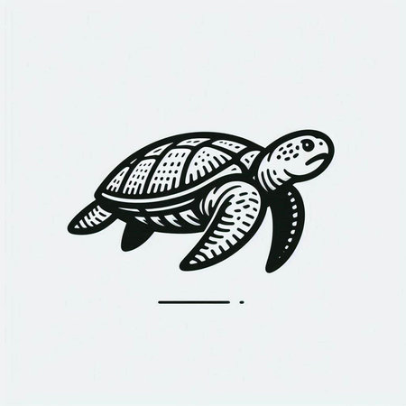 Turtle logo. Sea turtle logo. Vector illustration of sea turtle.