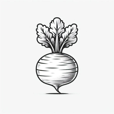Radish vector illustration. Vegetable engraved style. Hand drawn sketch.