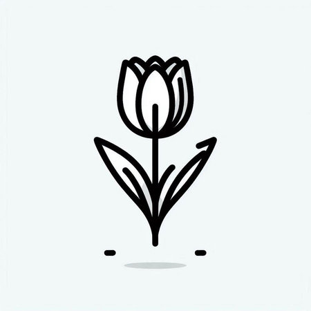 Tulip flower icon. Vector illustration. Flat design style.の写真素材