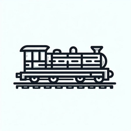 Steam locomotive icon. Vector illustration isolated on white background for graphic and web design.