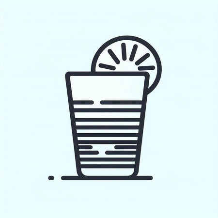 Cocktail vector line icon. Illustration isolated for graphic and web design.の写真素材