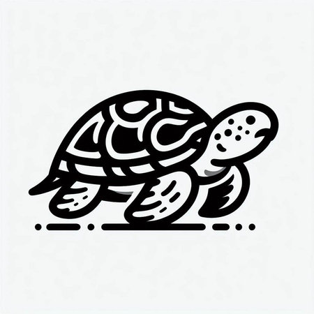 Turtle logo. Vector illustration of a turtle logo on a white background.の写真素材