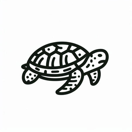 turtle doodle icon on white background. vector illustration.の写真素材
