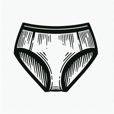 Women's underpants. Hand drawn vector illustration in sketch style.