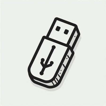 usb flash drive doodle vector icon. Illustration isolated for graphic and web design