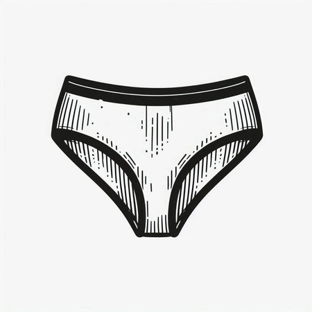 Women's panties. Hand drawn vector illustration in doodle style.