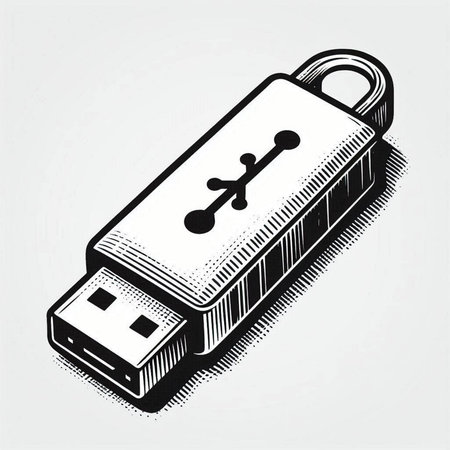 Usb flash drive icon in isometric 3d style isolated on white background