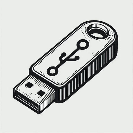 Usb flash drive isometric 3d vector illustration on white background