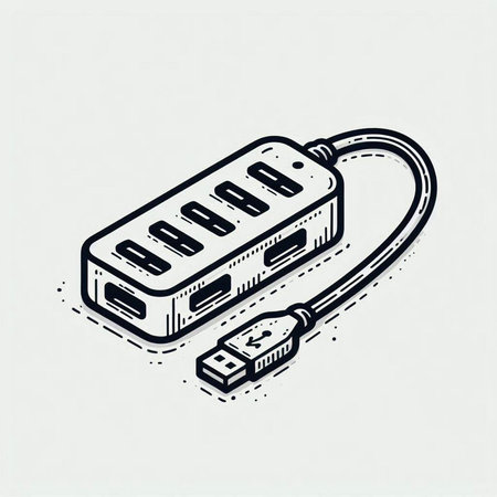 USB cable vector icon. Isometric 3d illustration of USB cable.