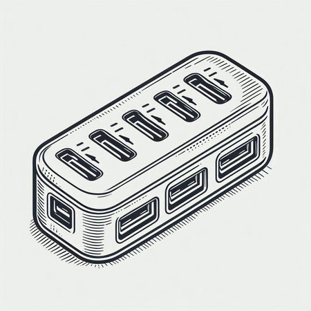 Isometric usb adapter. Isolated on white background. Vector illustration.