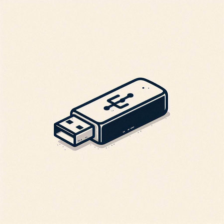 Usb flash drive icon isolated on white background. Vector illustration.