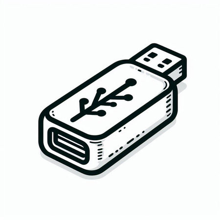 Usb flash drive icon. Isometric 3d vector illustration.
