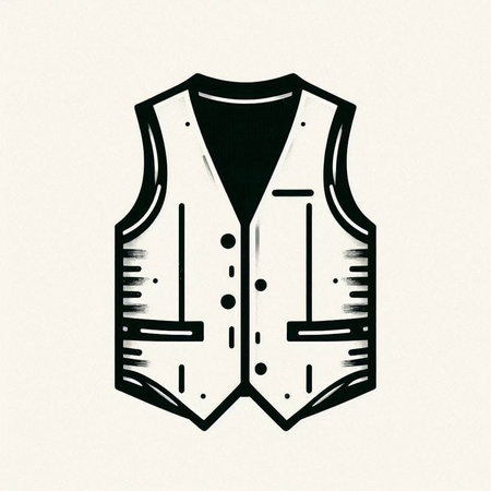 Vintage vest, hand drawn, sketch vector illustration isolated on white background.の写真素材