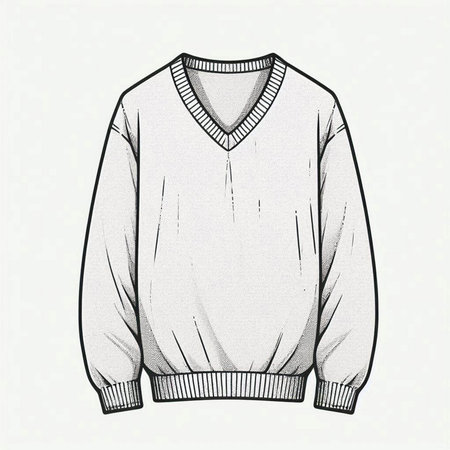 Knitted sweater. Vector illustration in sketch style on a white background