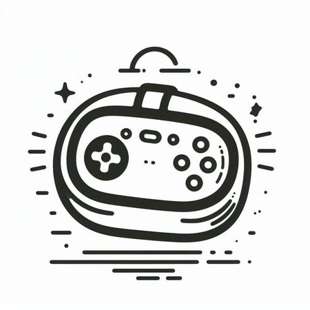 Game controller icon in thin line style. Gamepad vector illustration.