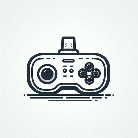 video game controller icon vector illustration design template in black and white colors