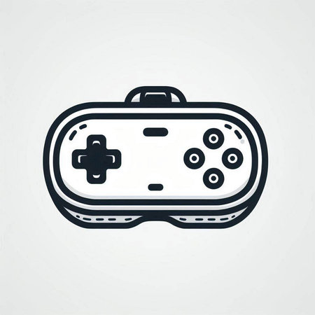 Gamepad icon in trendy flat style isolated on grey background. Vector illustration.
